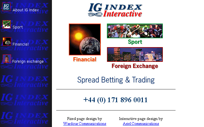 Early Version of IG Index Website