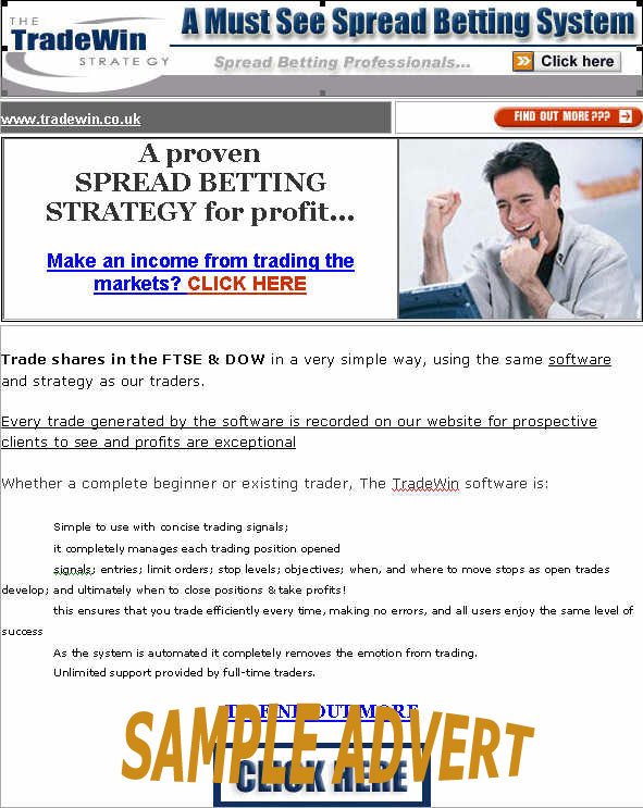 A typical TradeWin Advert