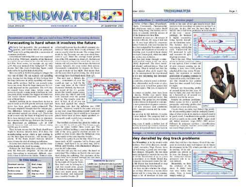 Trendwatch Investment Newsletter